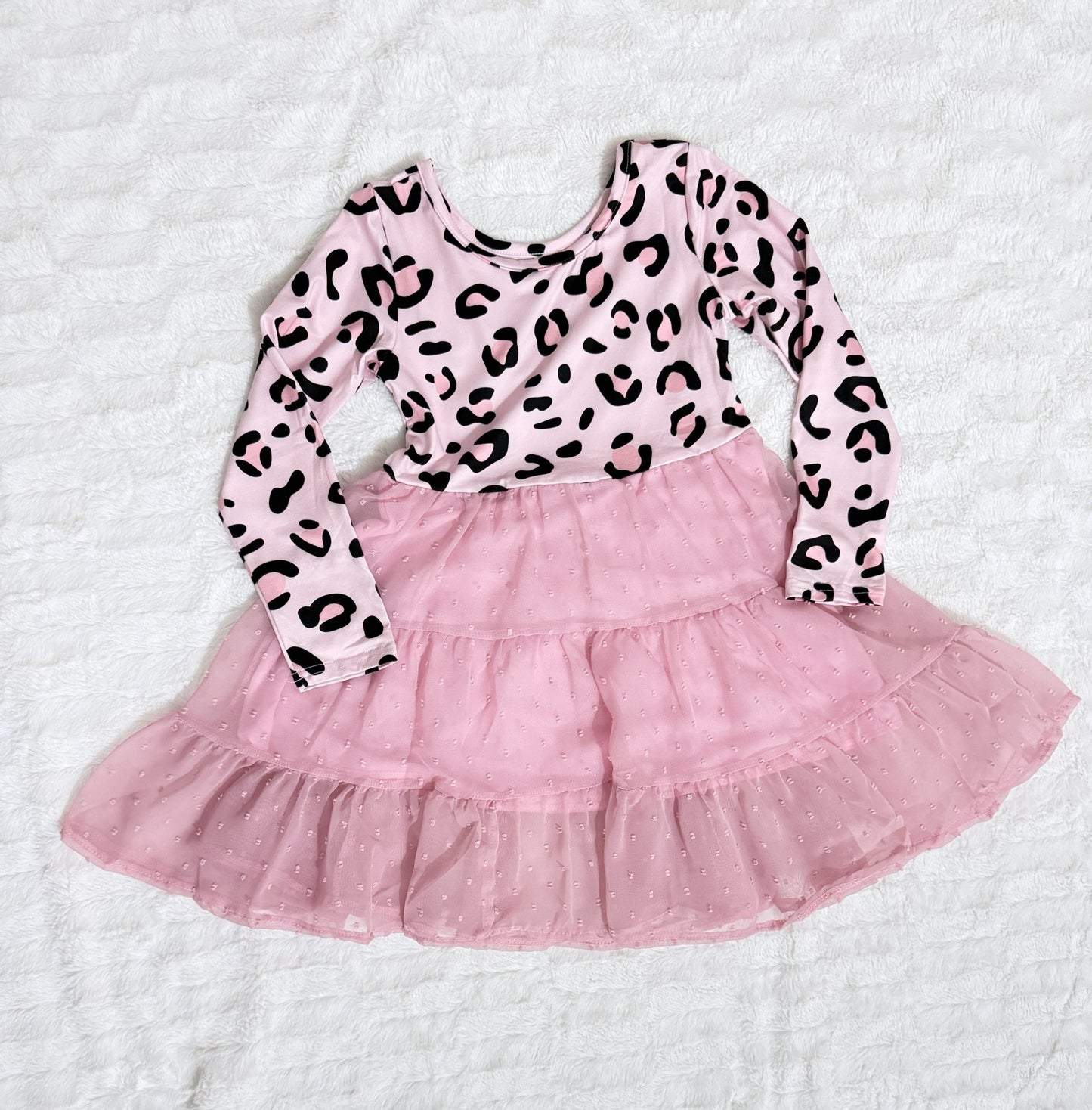 Baby/Girls Pink Leopard Prints Chiffon Dress - TruBlu Trends