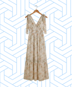 New In Floral Printed Spring Lined Maxi Dress