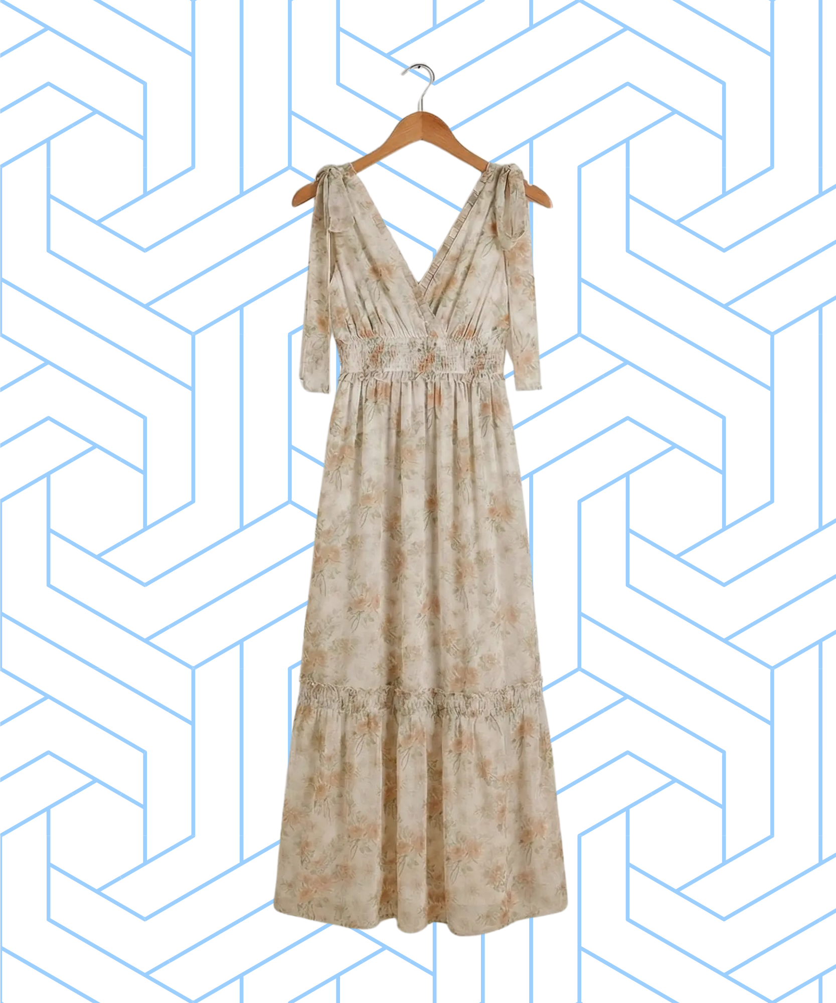 New In Floral Printed Spring Lined Maxi Dress