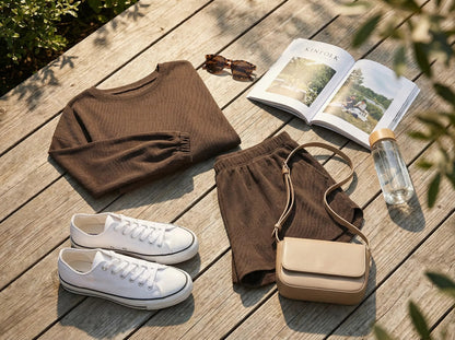 Soft Fushia Solid Color Textured Knit Drop Shoulder Pullover Drawstring Shorts Set