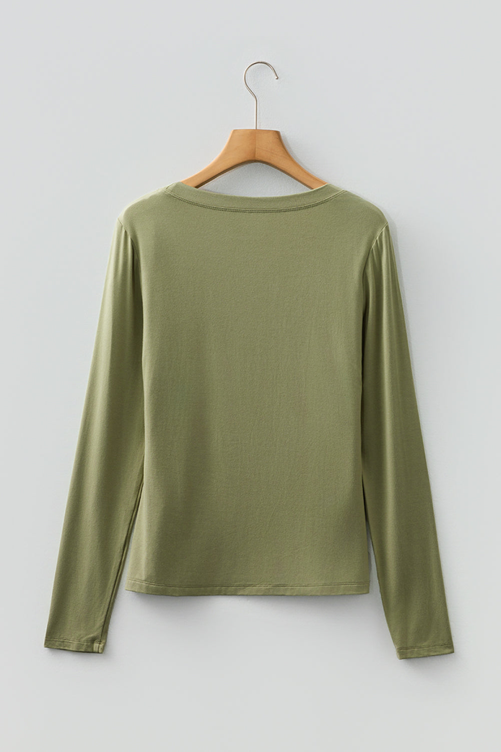 Casual Long Sleeve Soft Stretchy Basic Anti-Wrinkle Fitted Top