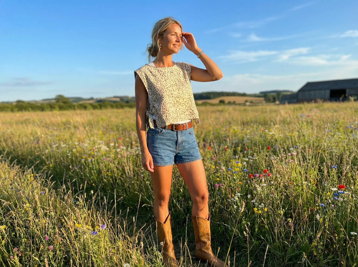 Apricot Side Tie Knot Leopard Print Casual Spring Summer Vest