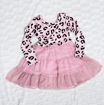 Baby/Girls Pink Leopard Prints Chiffon Dress - TruBlu Trends