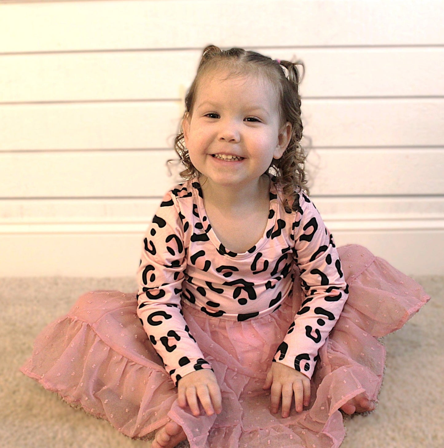 Baby/Girls Pink Leopard Prints Chiffon Dress - TruBlu Trends