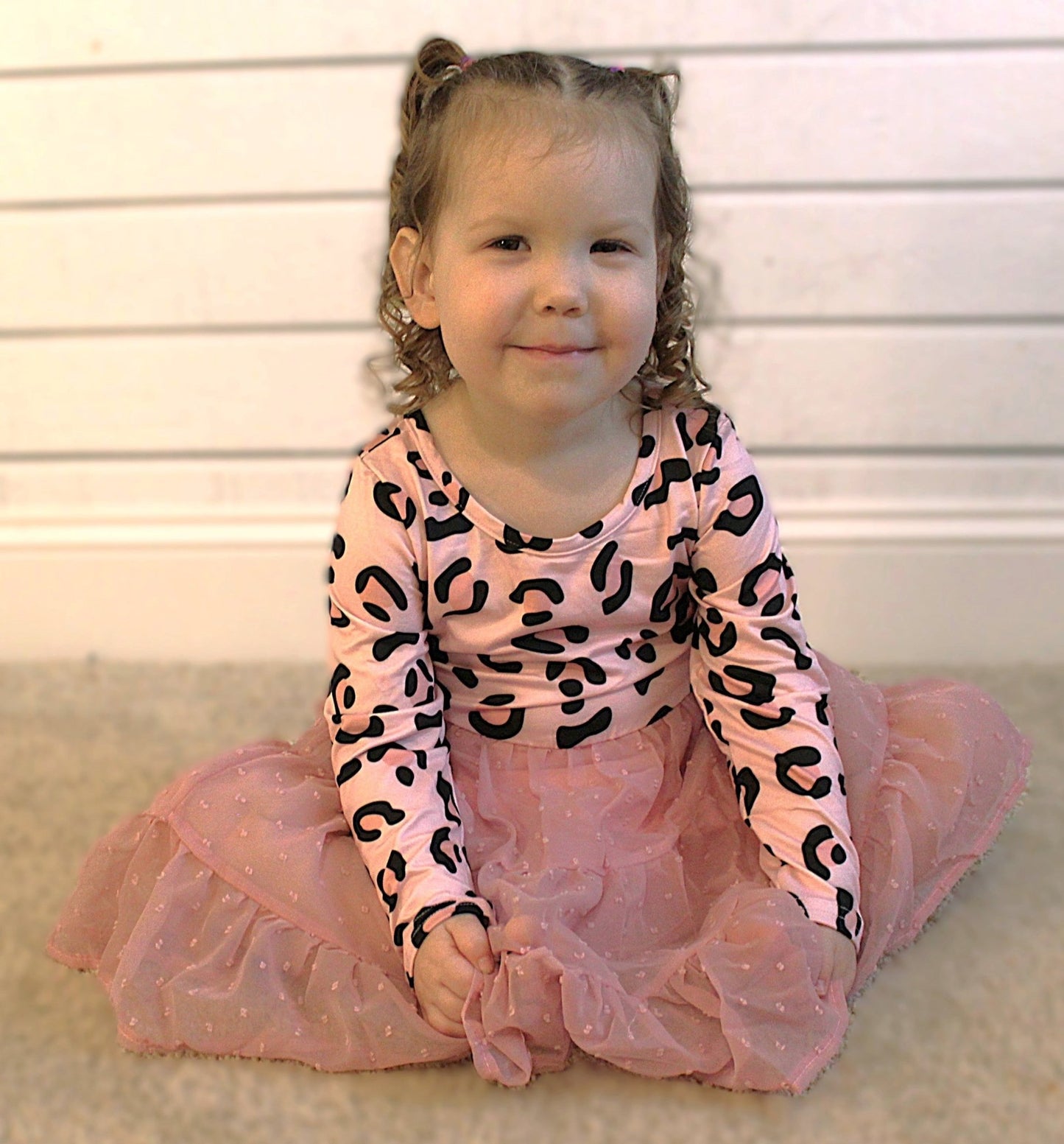 Baby/Girls Pink Leopard Prints Chiffon Dress - TruBlu Trends