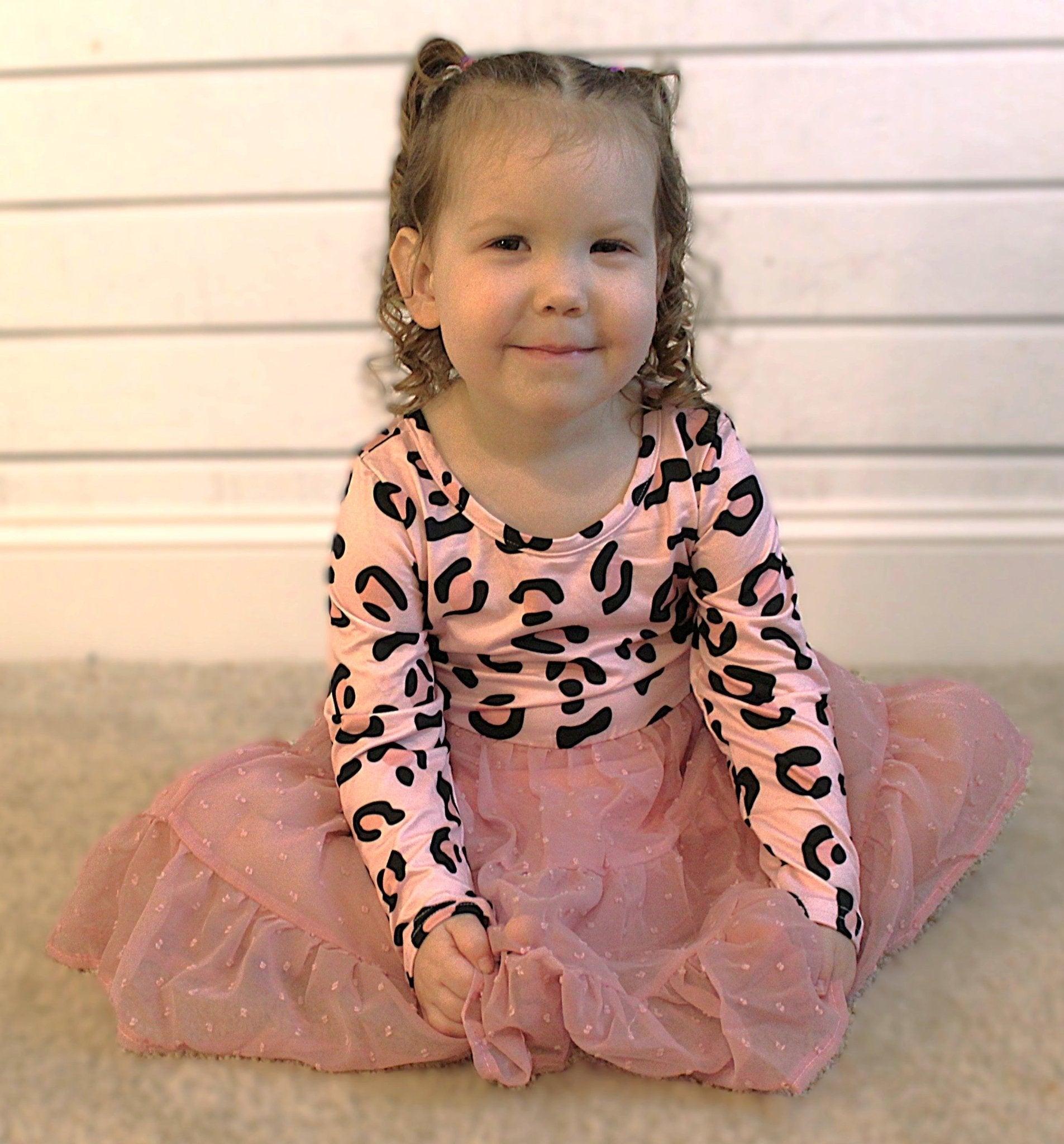 Baby/Girls Pink Leopard Prints Chiffon Dress - TruBlu Trends