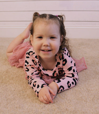 Baby/Girls Pink Leopard Prints Chiffon Dress - TruBlu Trends