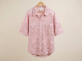 PREORDER: Crocheted Spring Button Up Collard Shirt - TruBlu Trends
