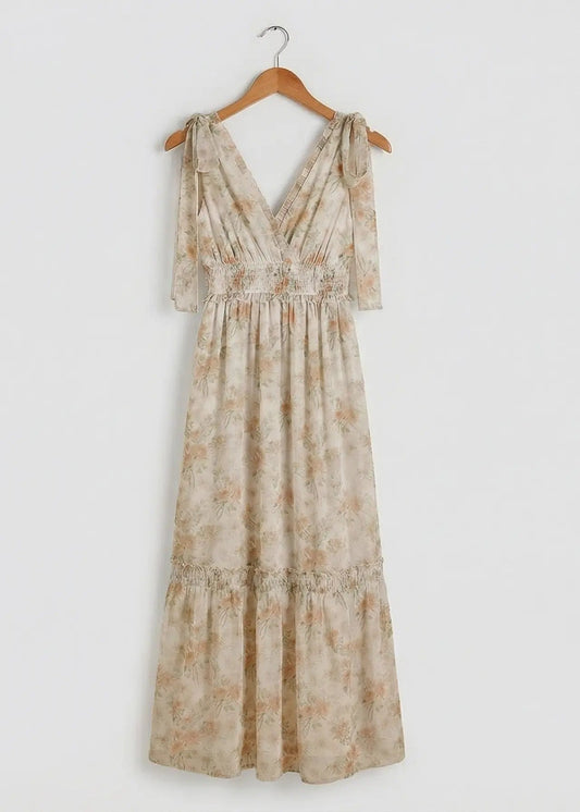 PREORDER: New In Floral Printed Spring Lined Maxi Dress - TruBlu Trends