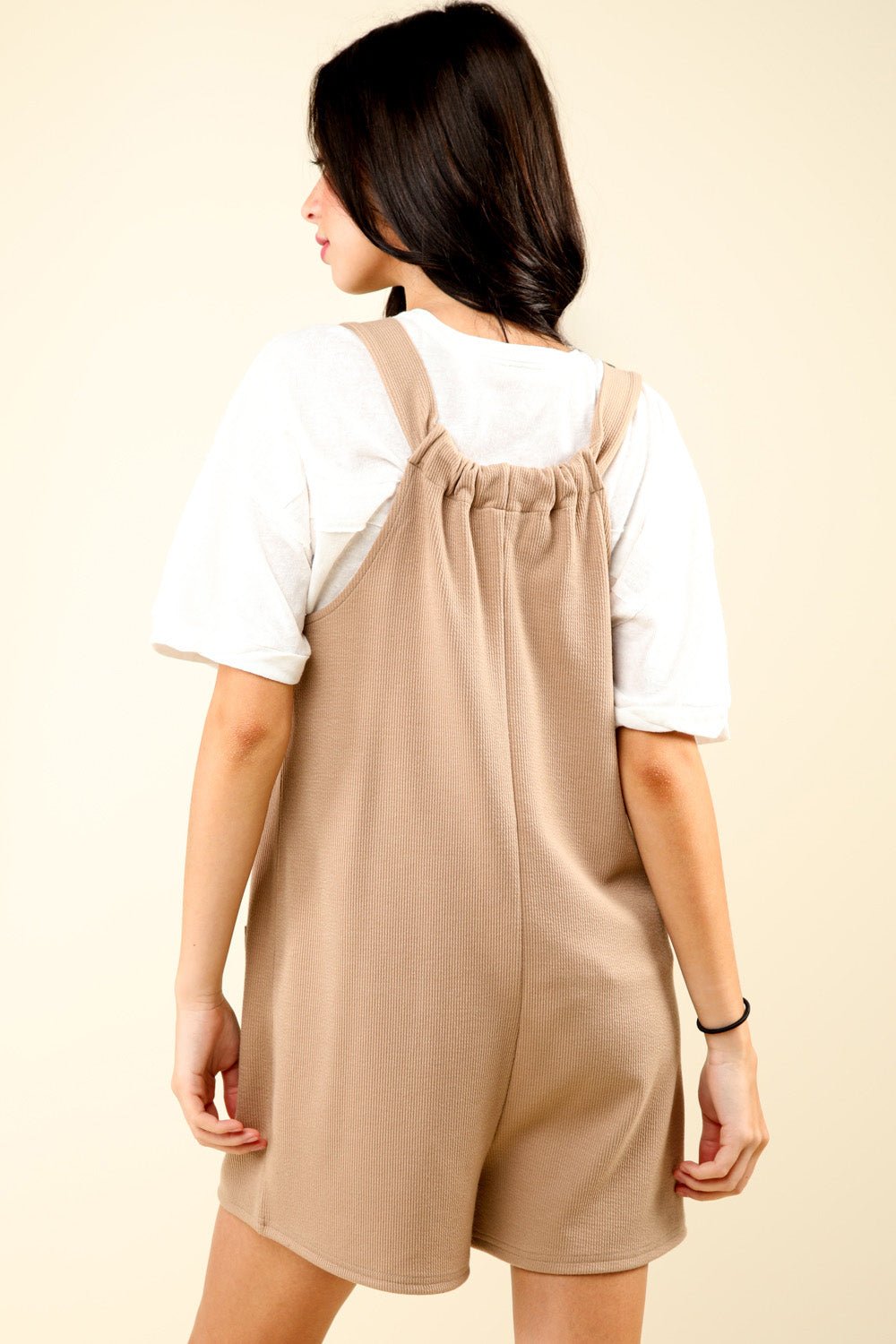 Soft Ribbed Tie Strap Casual Romper - TruBlu Trends